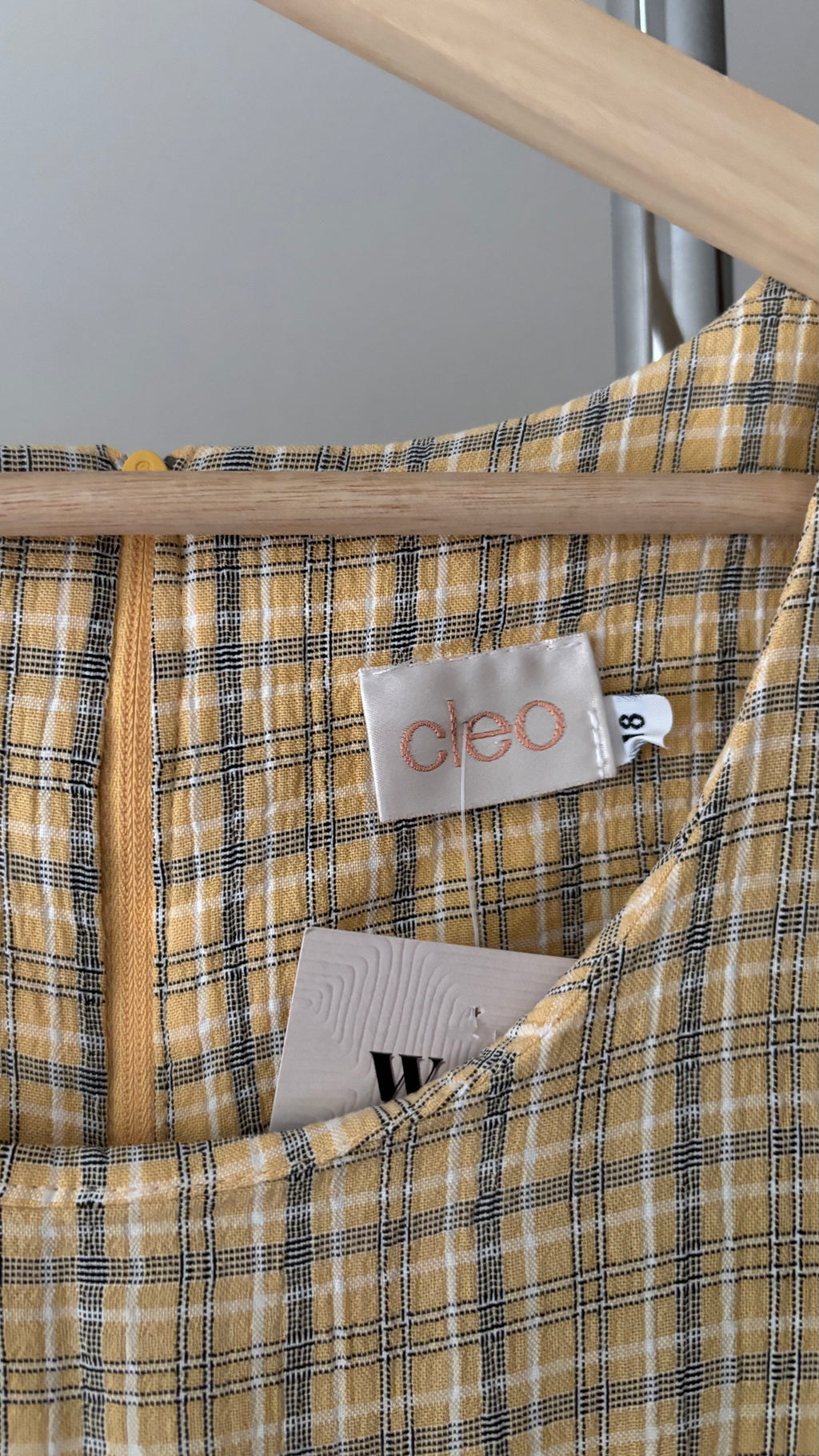 1990s Lightweight & Soft Yellow Plaid Dress
