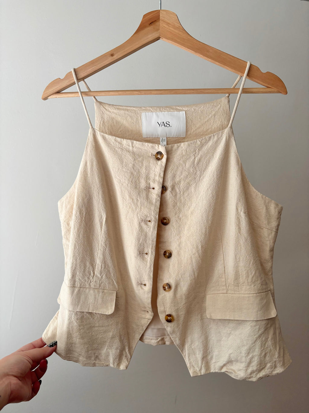Cream Spaghetti Strap Vest Top