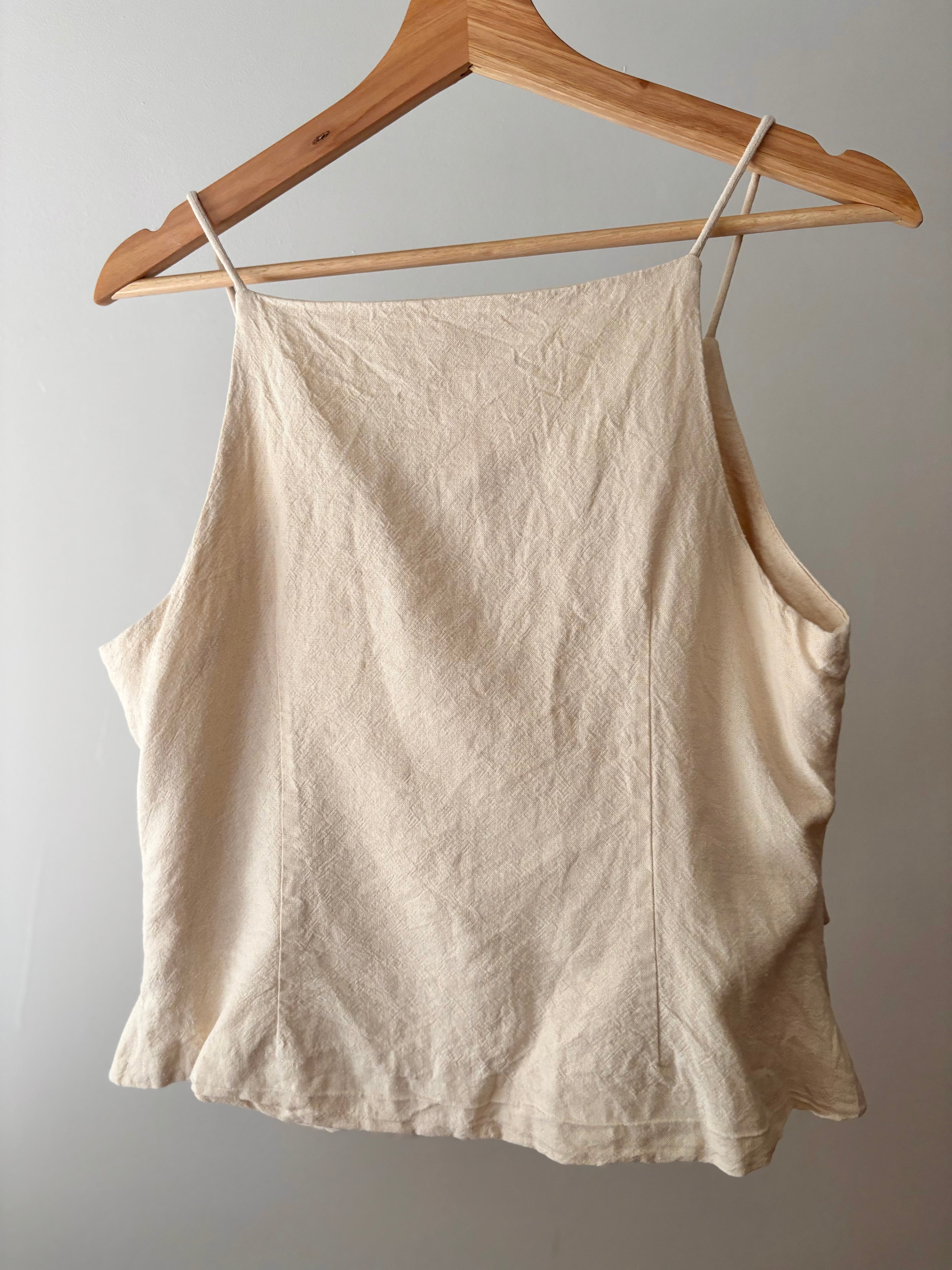 Cream Spaghetti Strap Vest Top