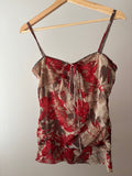 Y2K Mesh Overlay Floral Camisole