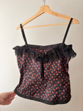 Vintage Y2K Dolce & Gabbana Satin & Lace Cherry Top