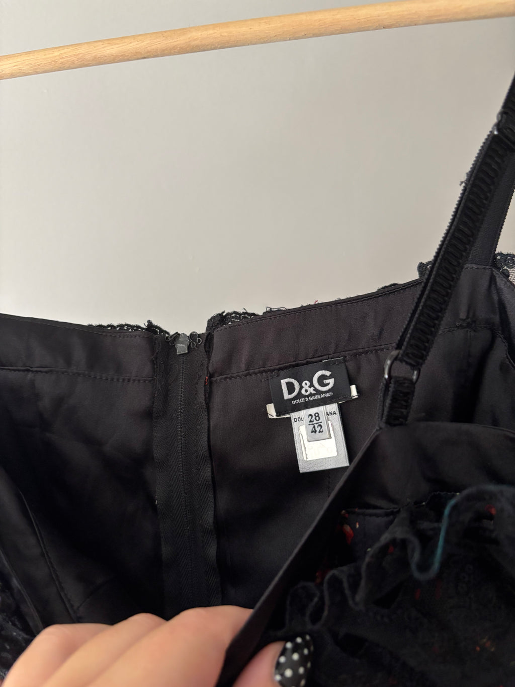 Vintage Y2K Dolce & Gabbana Satin & Lace Cherry Top