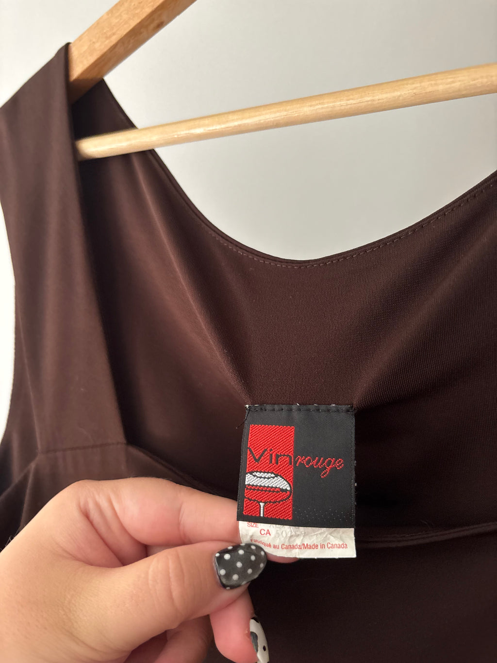 1990s Brown Square Neck Tank Top