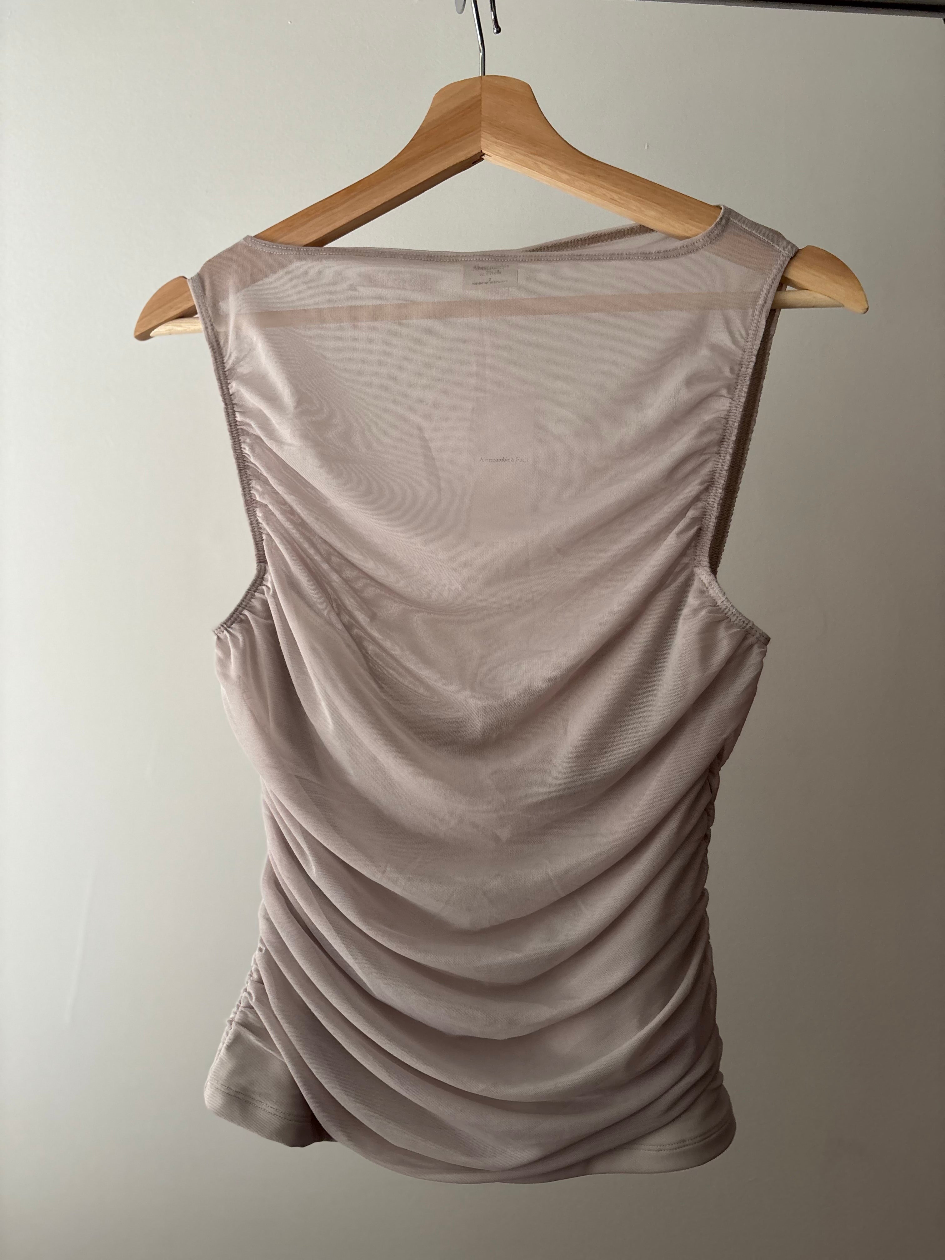 Beige Mesh Top with Interior Tube Top (NWT)