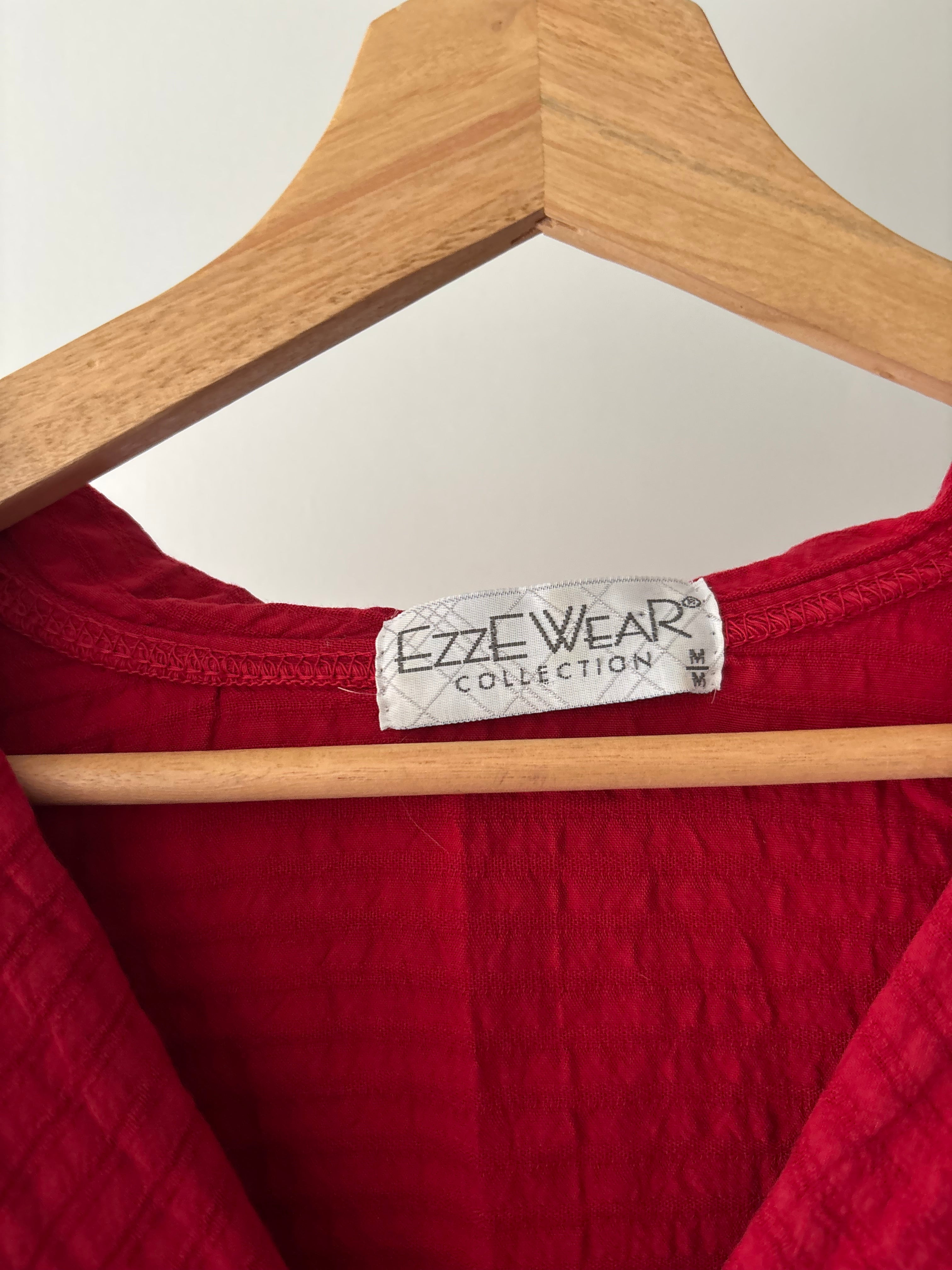1990s Light Cotton Waffle Knit Hooded Shirt Jacket