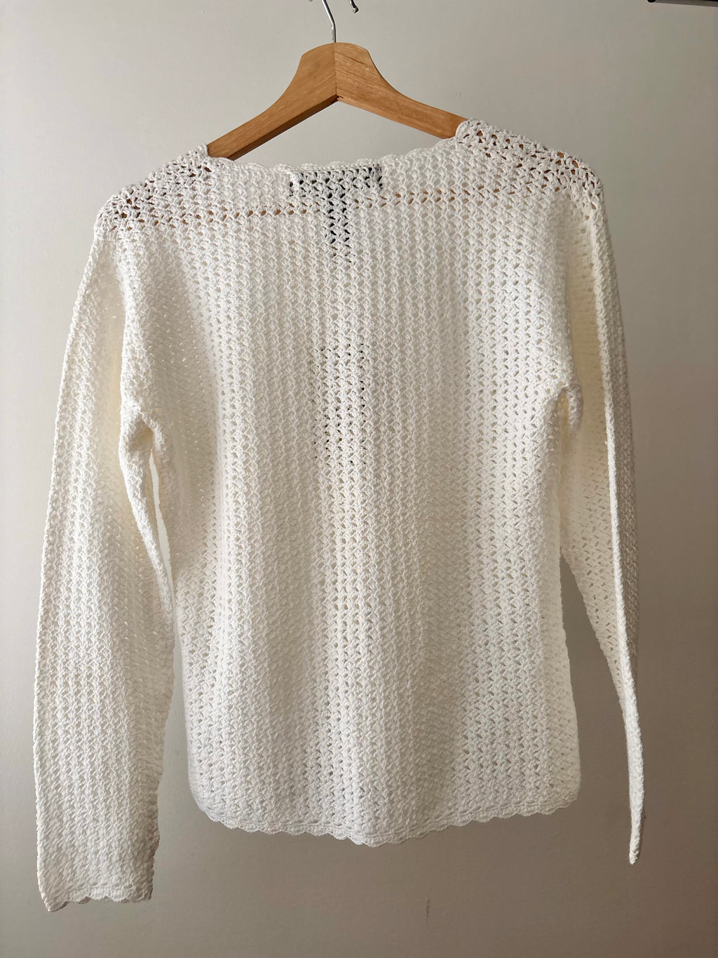 Y2K Soft Cotton Crochet Long Sleeve Top (NWT)
