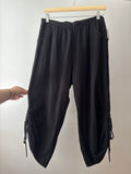 Y2K Waffle Cotton Capris with Ties & Pockets | size 30-40"