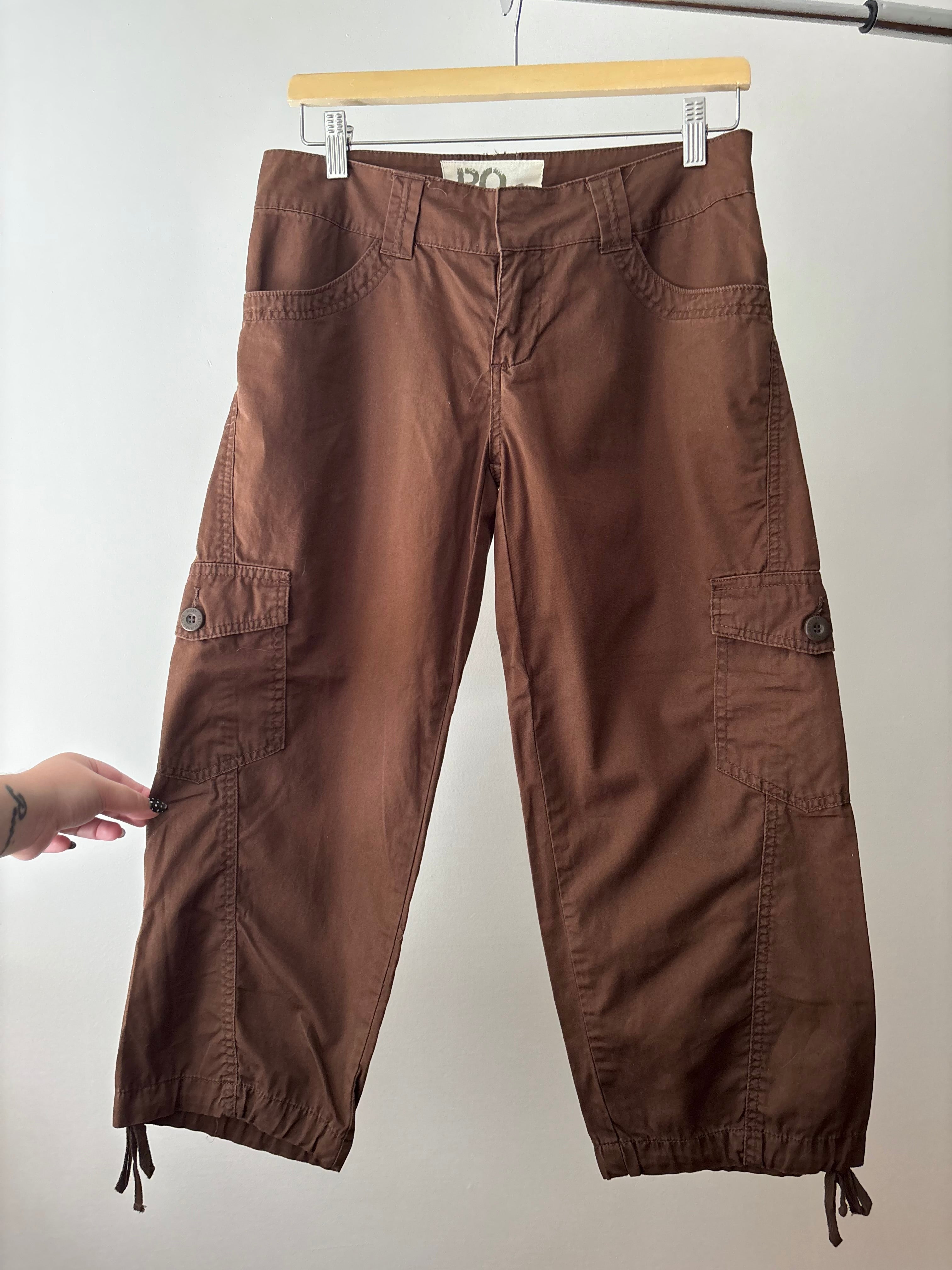 Y2K Low Rise Brown Capris | size 29"