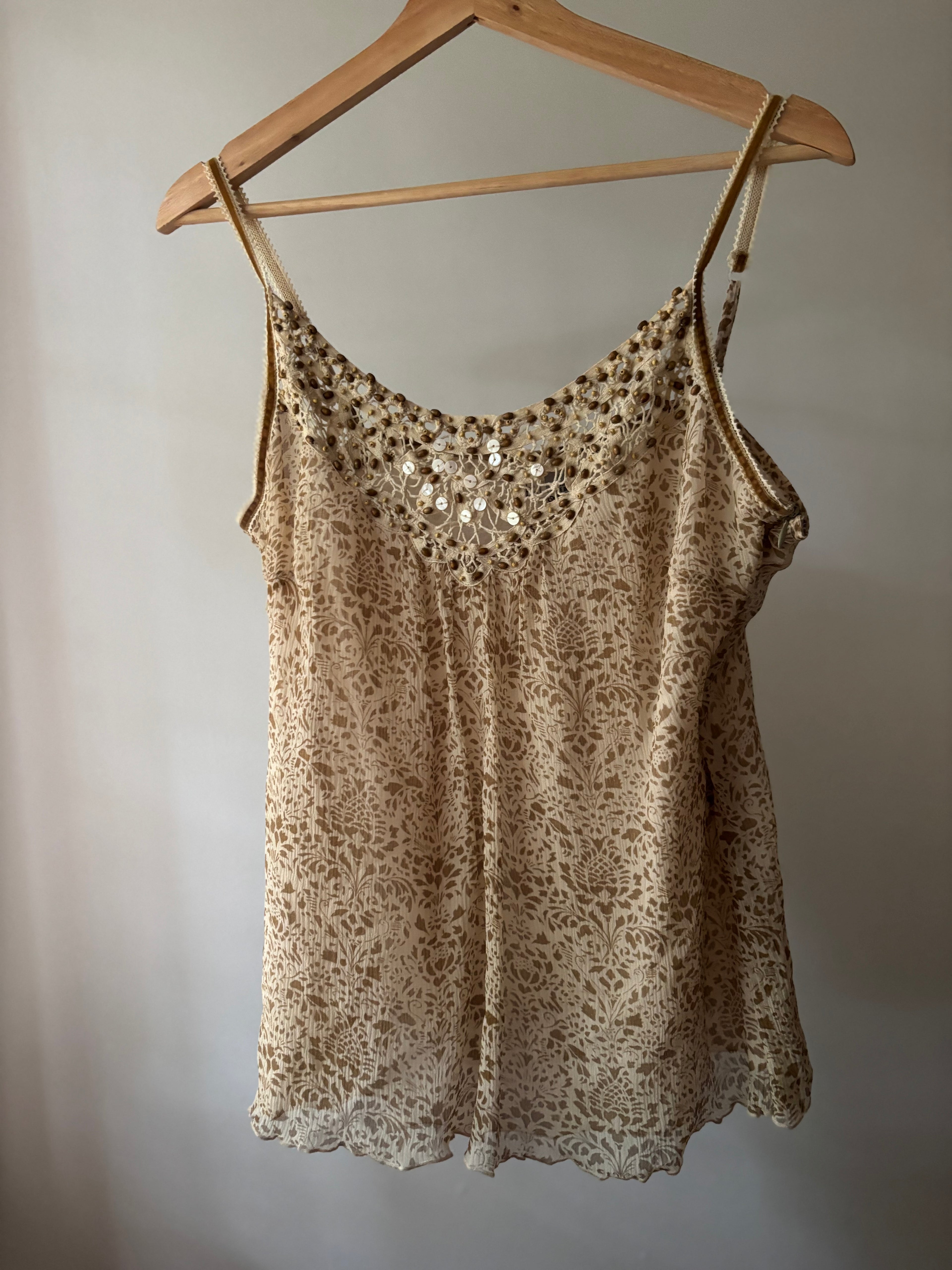 Y2K Silk Beaded Camisole