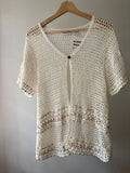 Y2K Crochet Cardigan with Wood Beads