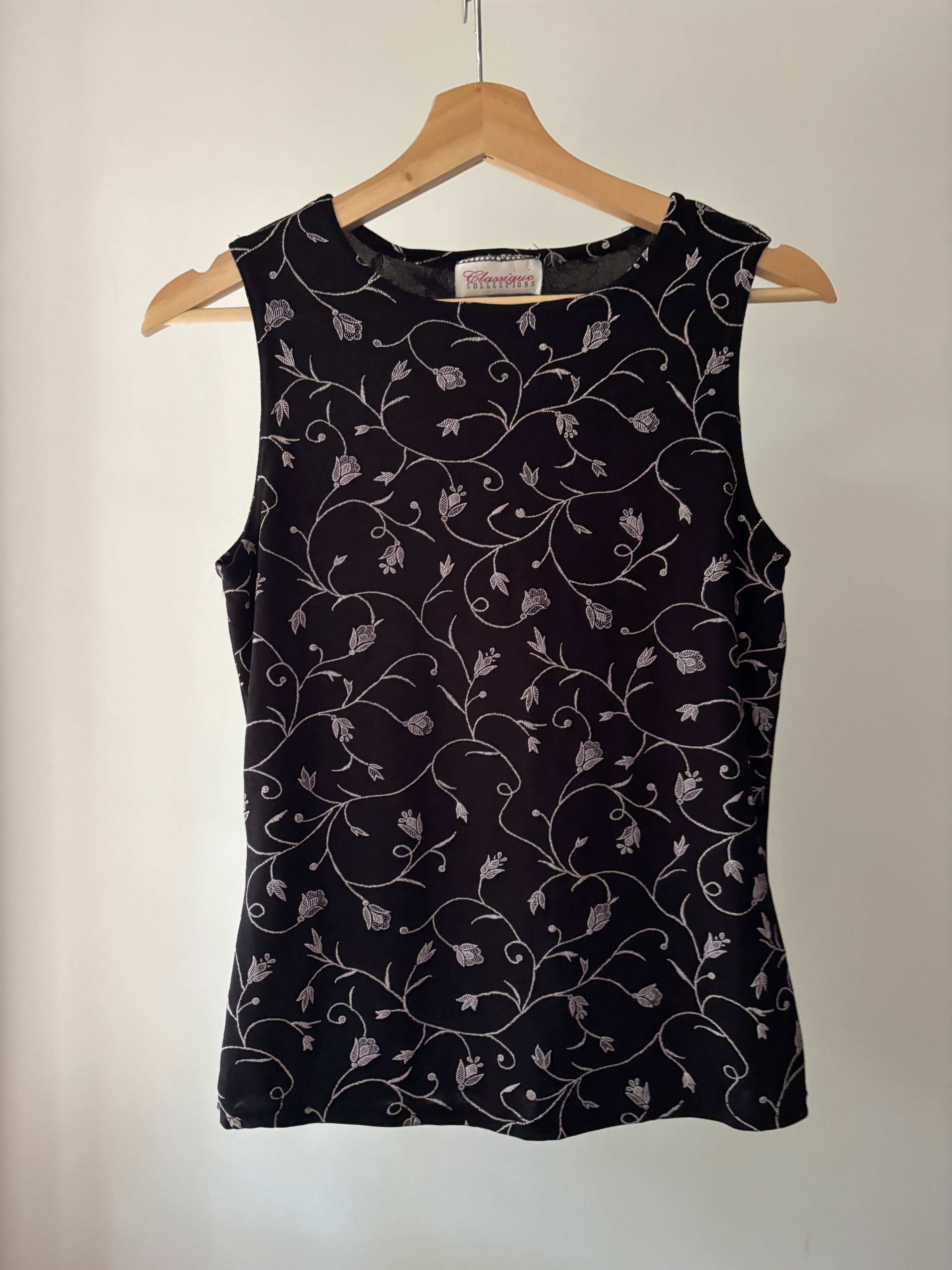 1990s Neutral Floral Tank Top