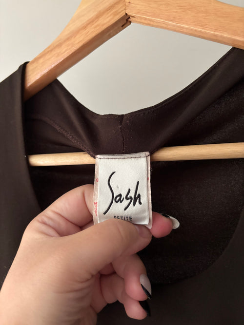 1990s Brown Scoop Neck Top