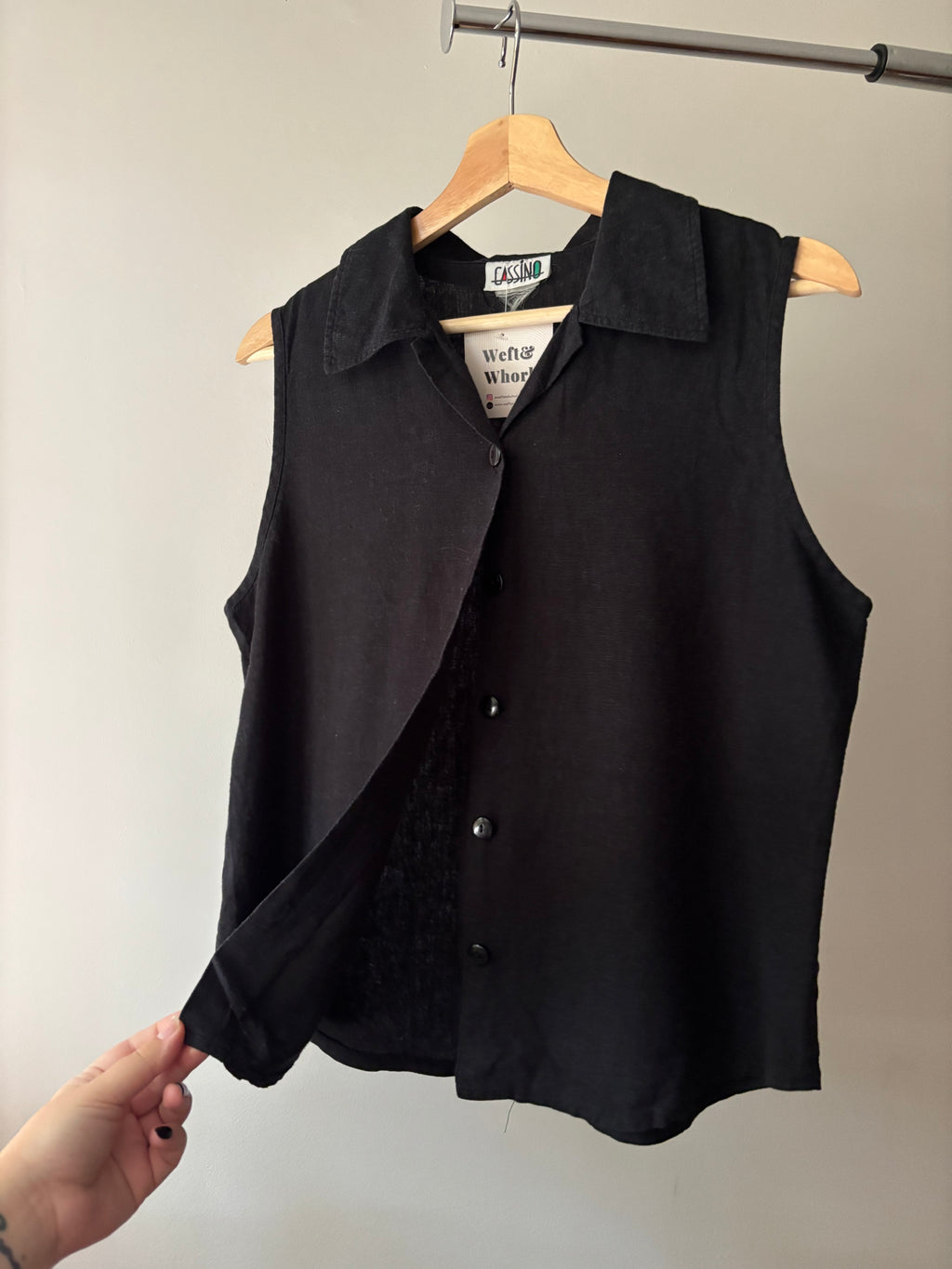 1990s Boxy Linen Sleeveless Top