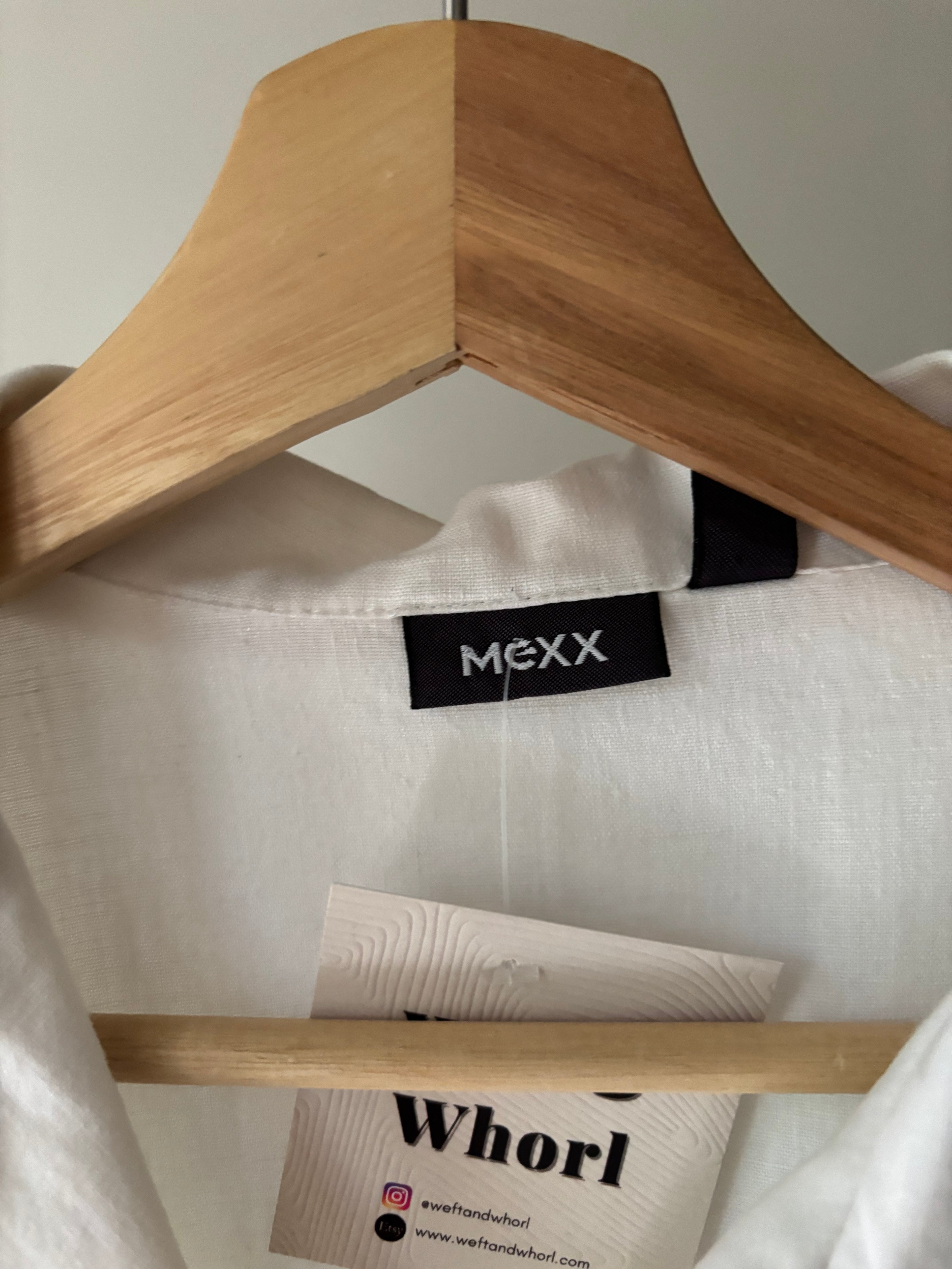 Y2K White Linen & Cotton Blouse