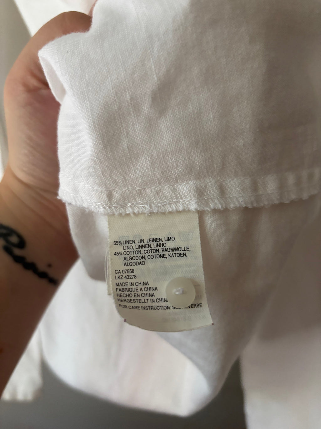Y2K White Linen & Cotton Blouse