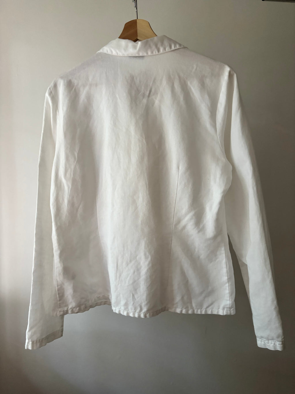 Y2K White Linen & Cotton Blouse