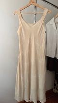 1990s Cream Floral Midi Dress