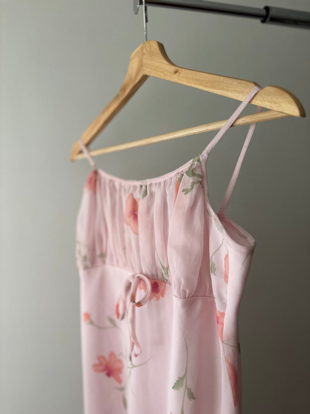 1990s Pink Floral Dress