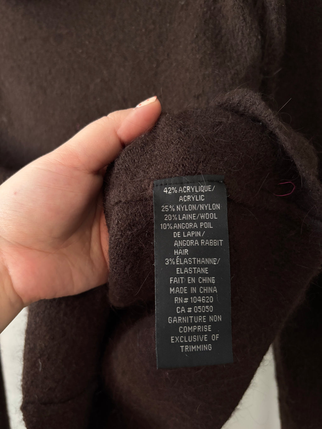 Y2K Brown Wool Blend Fitted Turtleneck | Vintage Angora Blend Sweater