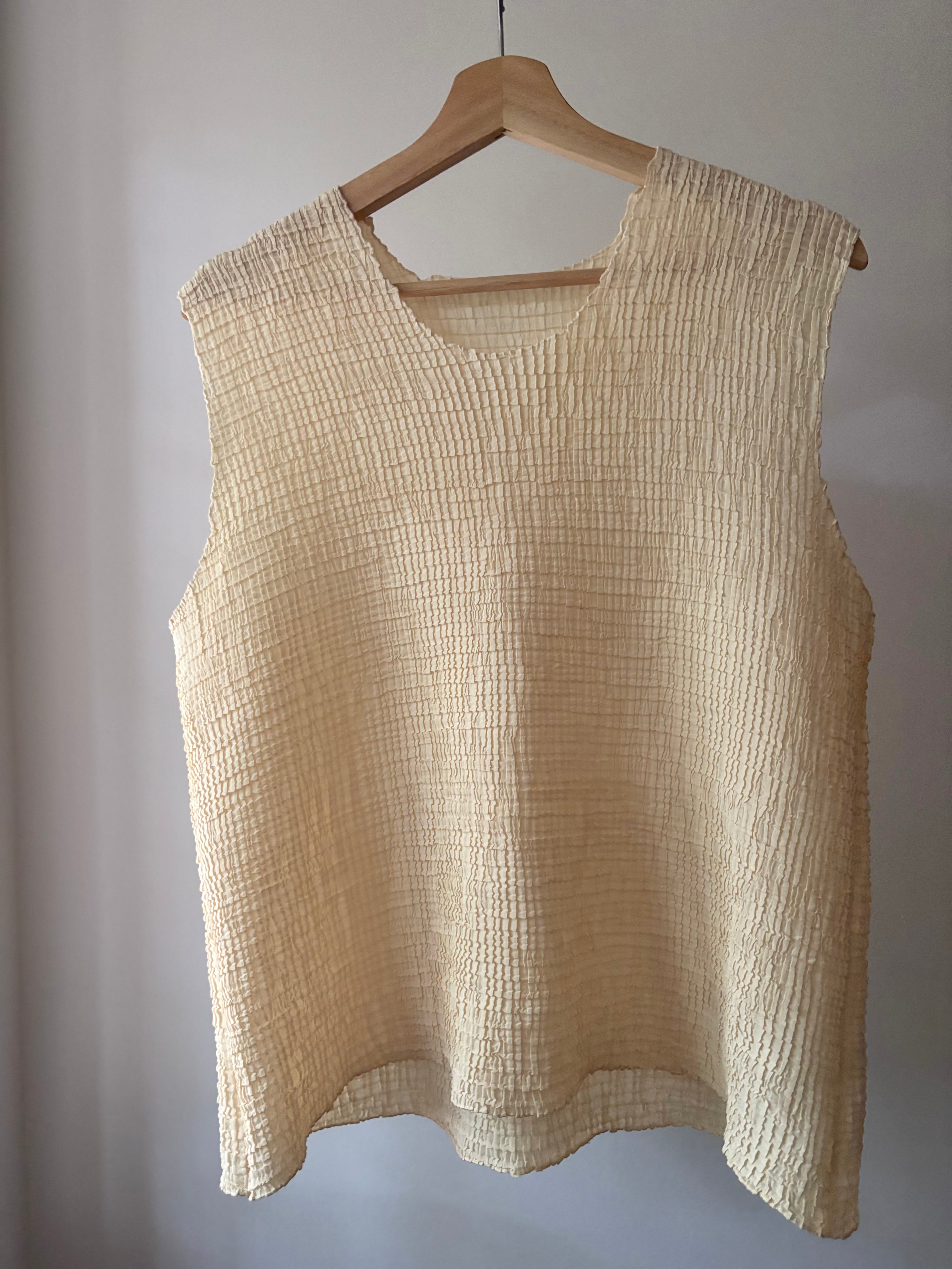 1990s Yellow Crinkle Top
