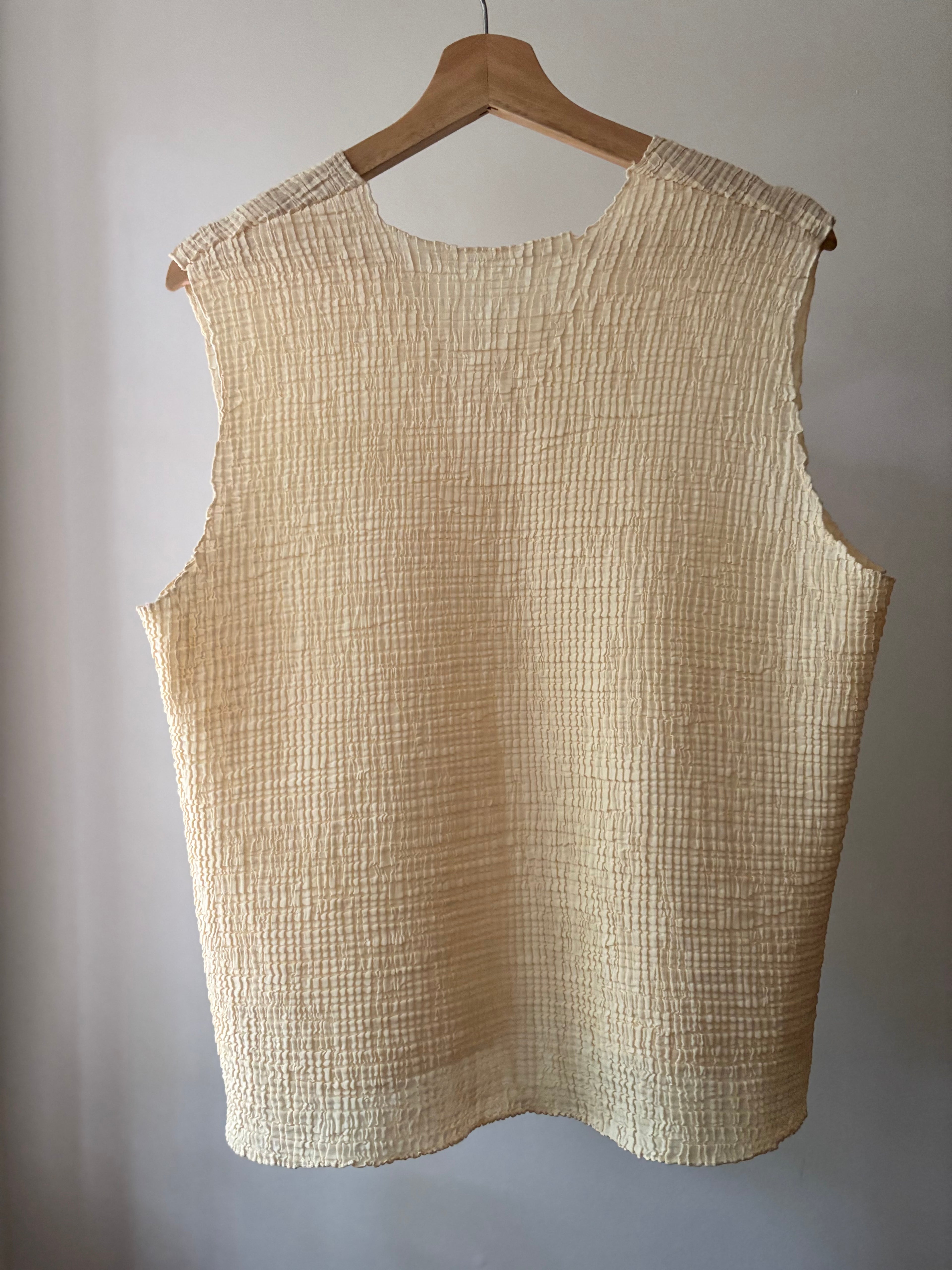 1990s Yellow Crinkle Top