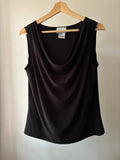 1990s Black Cowl Neck Top