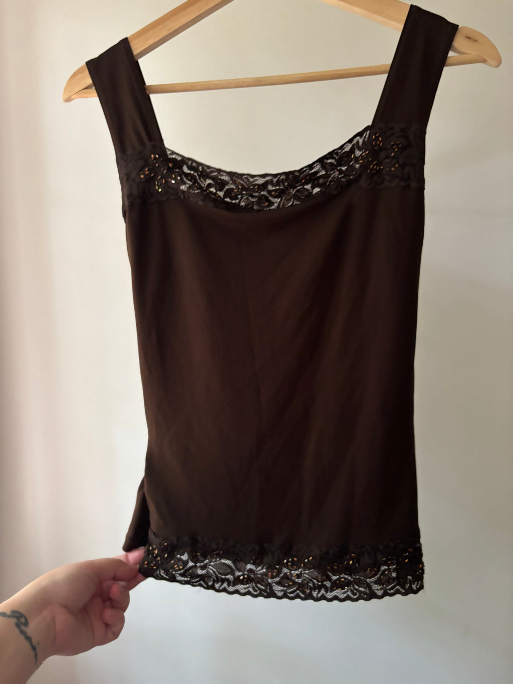 Y2K Brown Top with Sequins