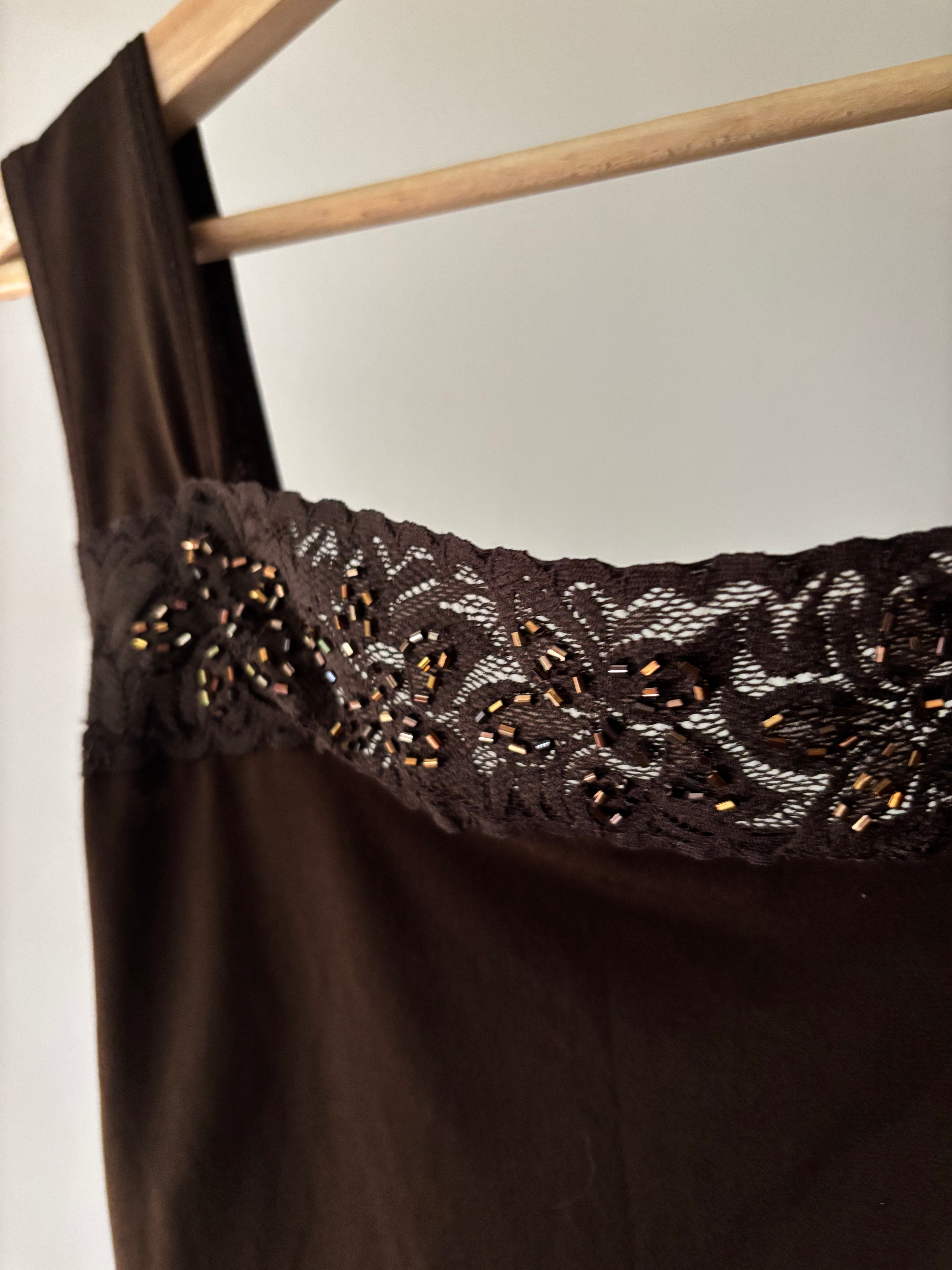 Y2K Brown Top with Sequins