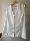1990s Tie-Back White Sleeveless Top