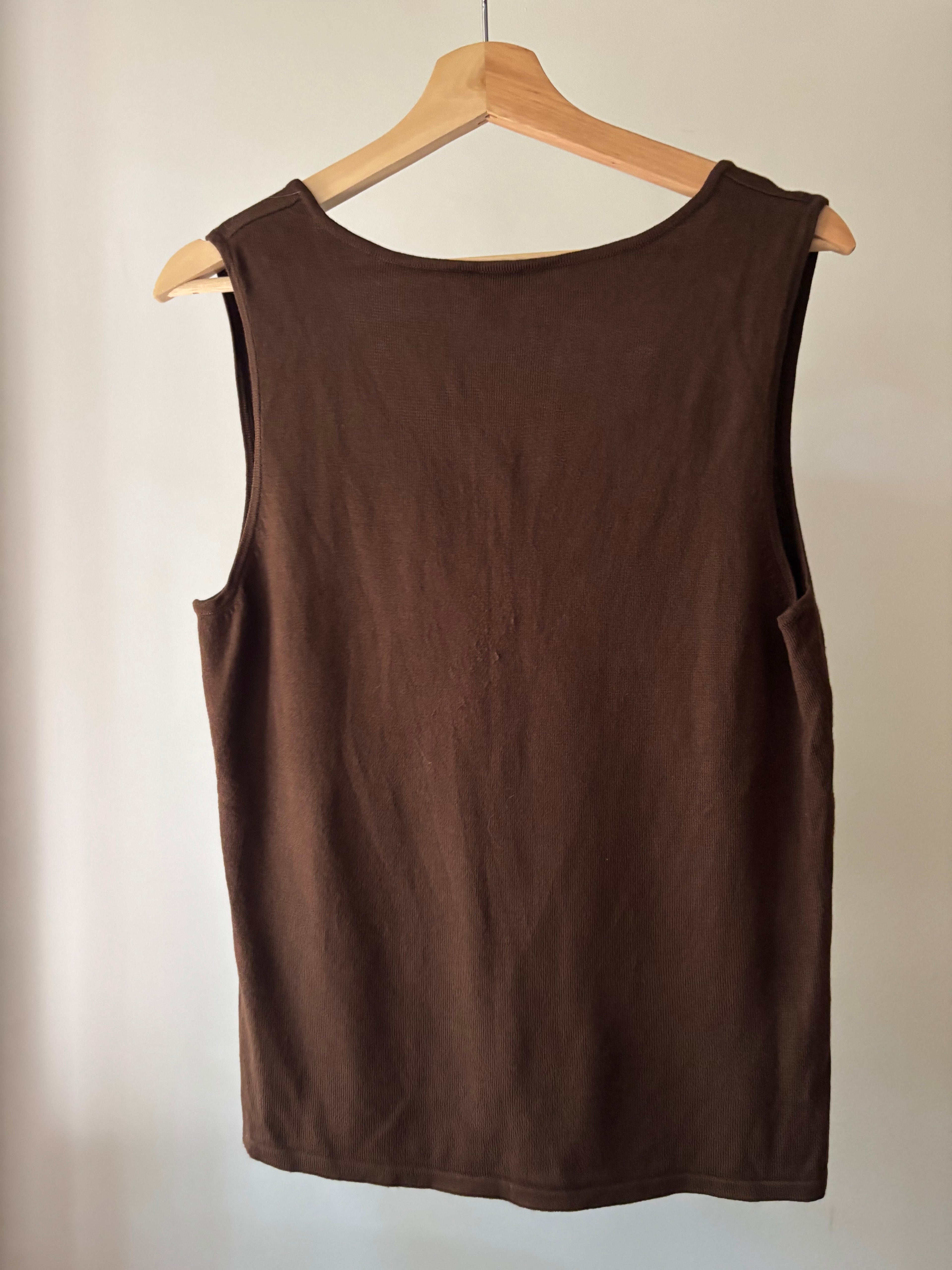 Y2K Soft Brown Knit Top with Lace