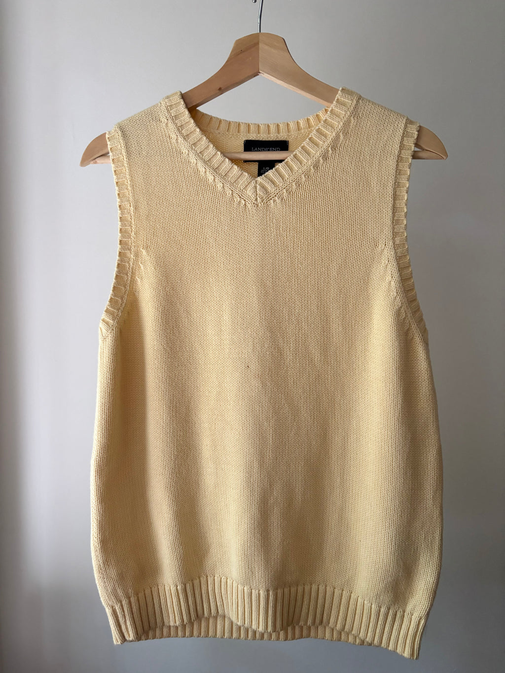 Y2K Soft Light Yellow Cotton Sweater Vest