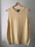 Y2K Soft Light Yellow Cotton Sweater Vest