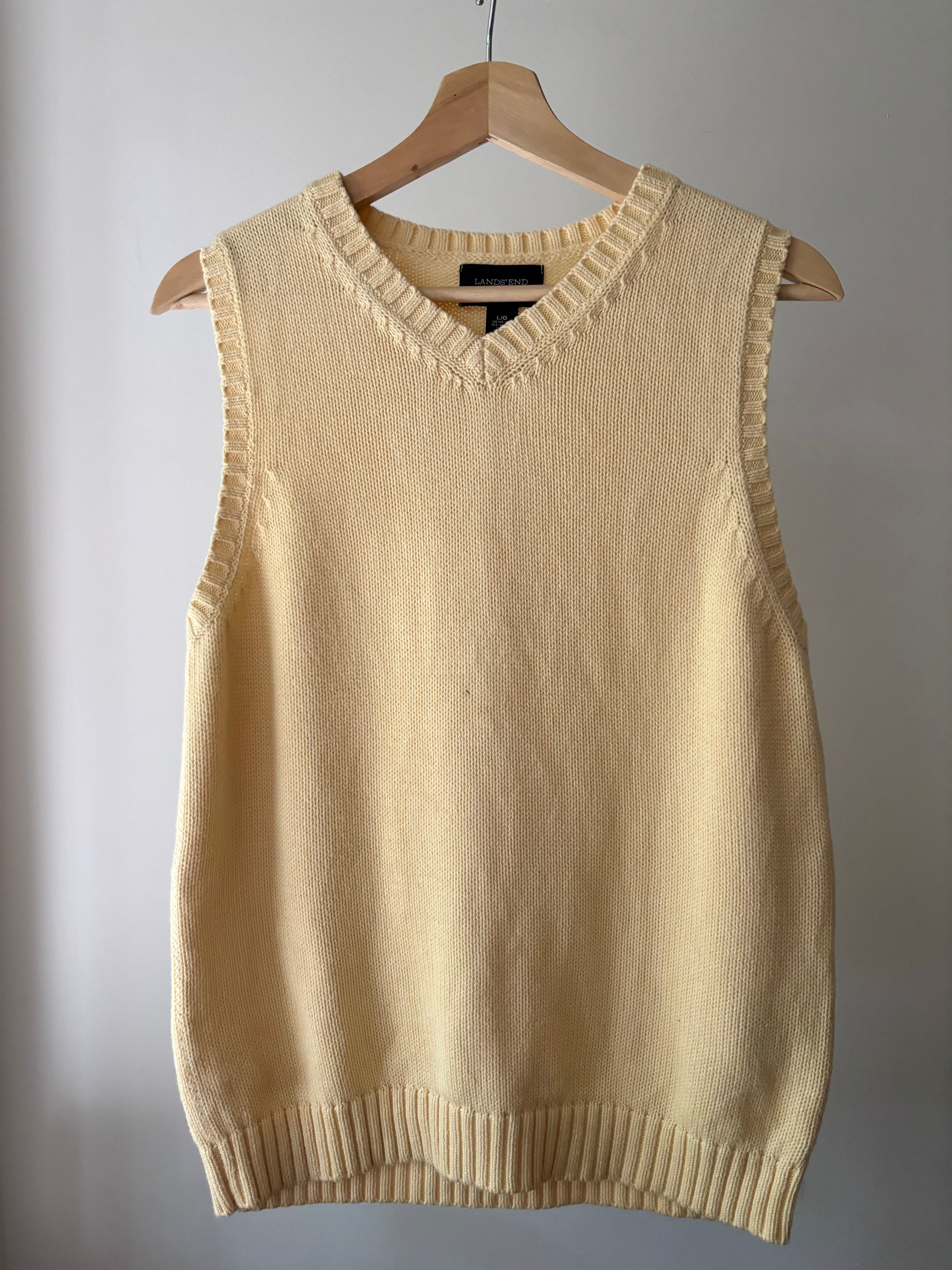 Y2K Soft Light Yellow Cotton Sweater Vest