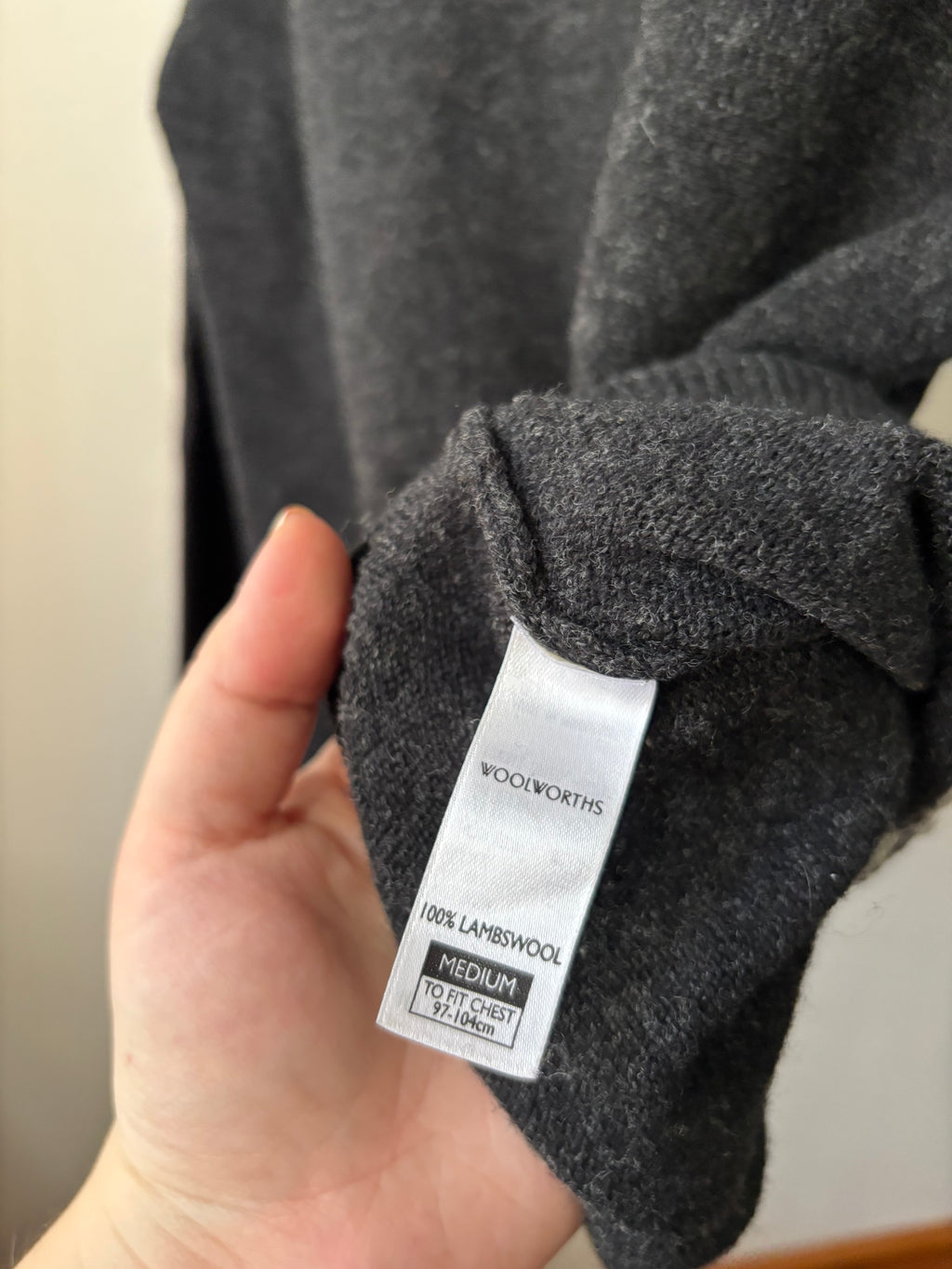 1990s Lambswool Argyle Sweater | Vintage Light Neutral Knit