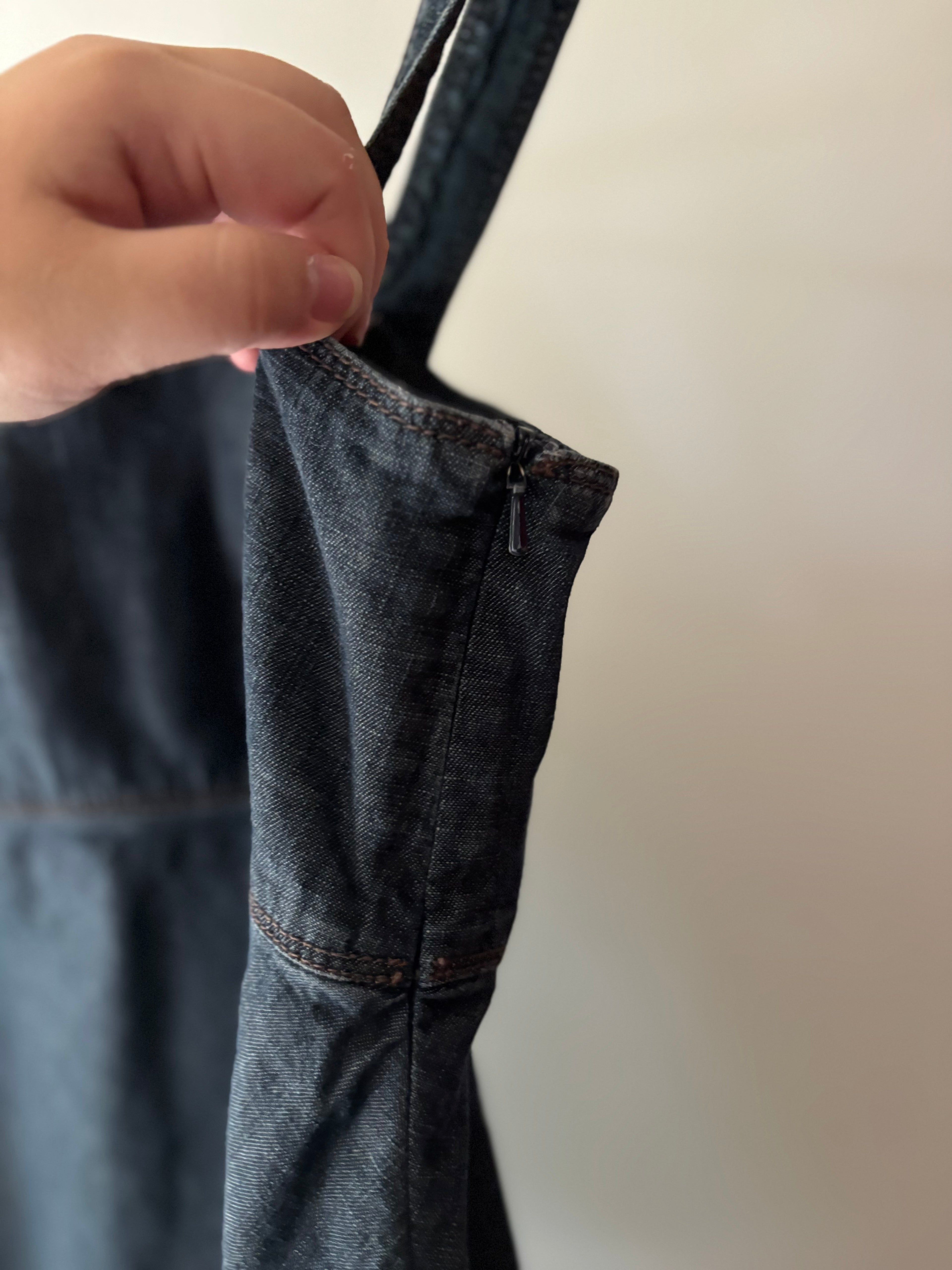 Y2K Denim Square Neck Top with Pockets