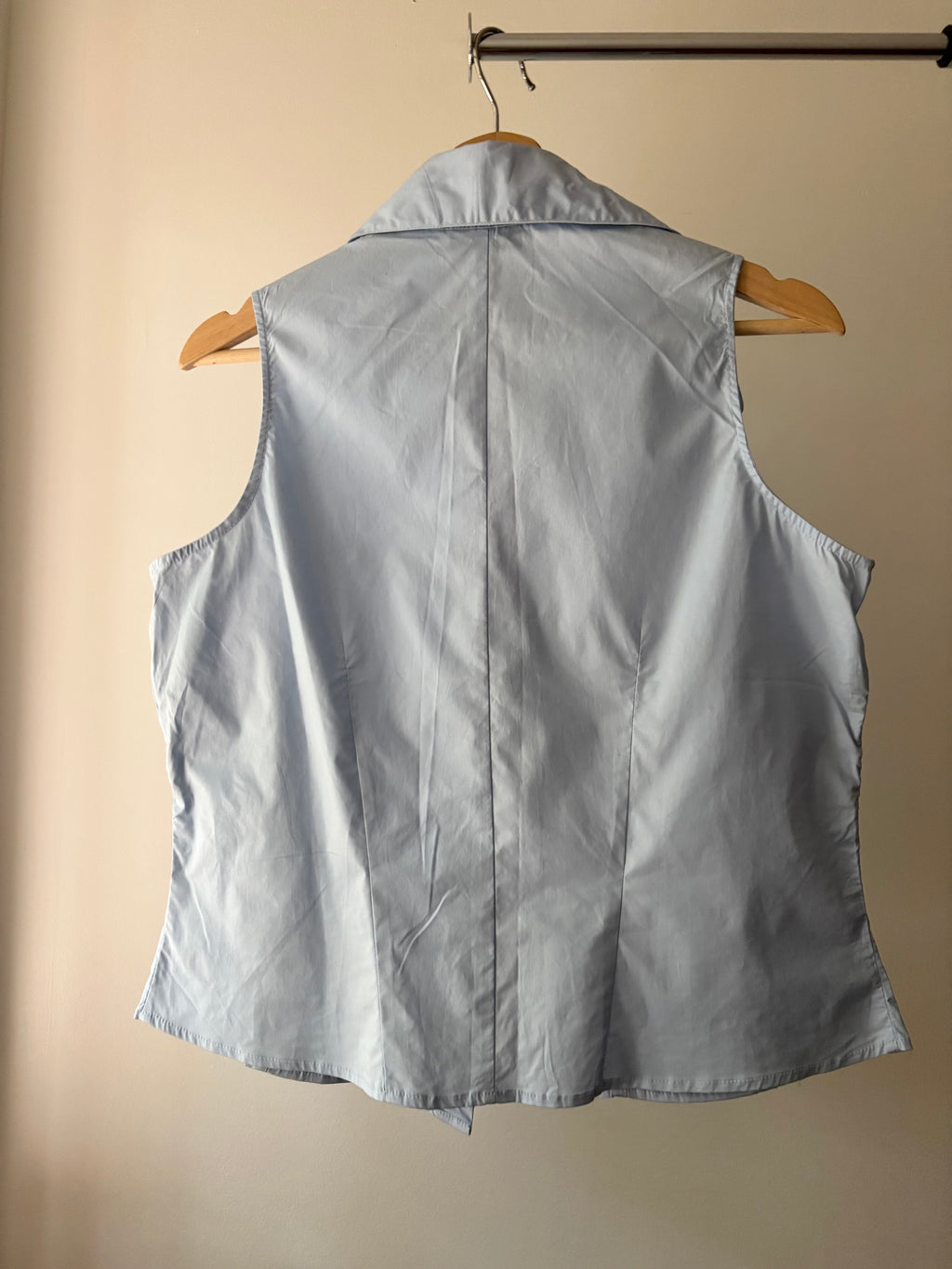 Y2K Light Blue Cinched Sleeveless Blouse