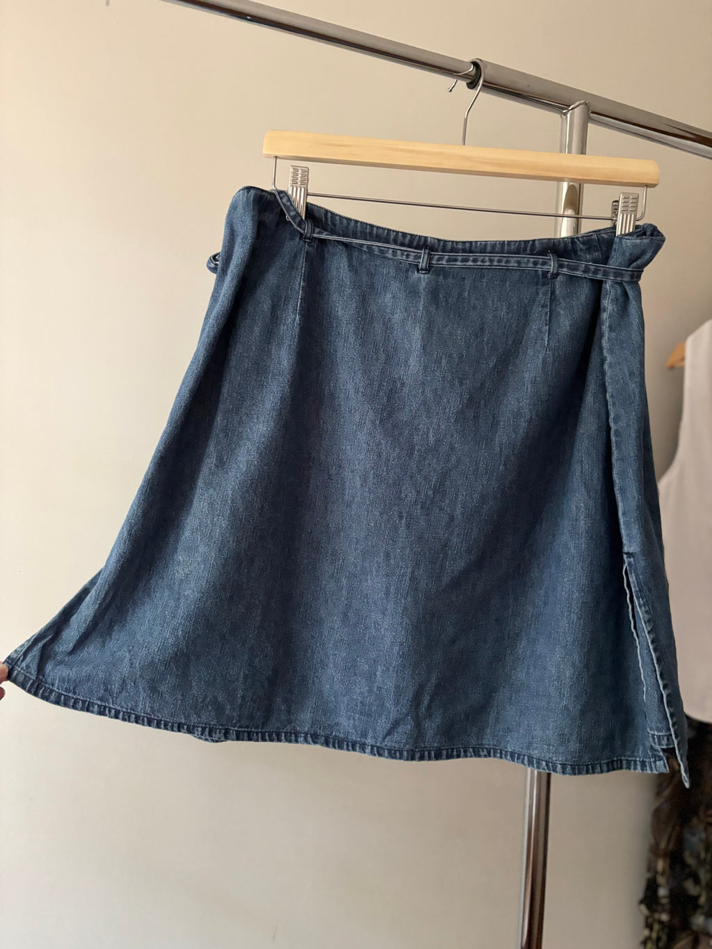 Y2K Denim Skort with Tie | size 36"