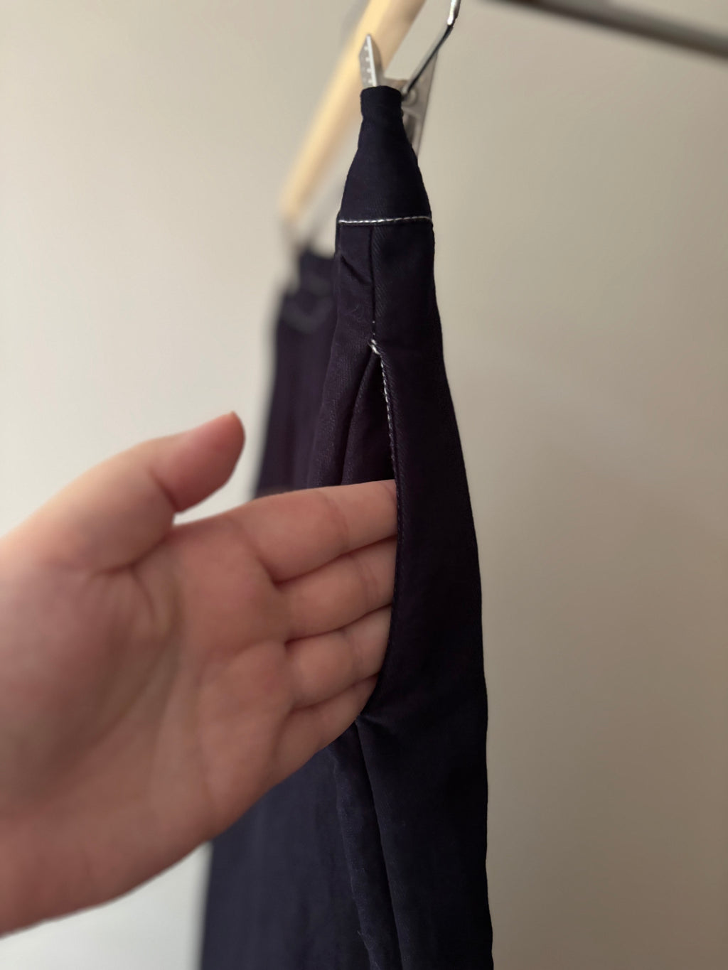 Handmade Pleated Blue Culottes with Lace Trim | size 25"