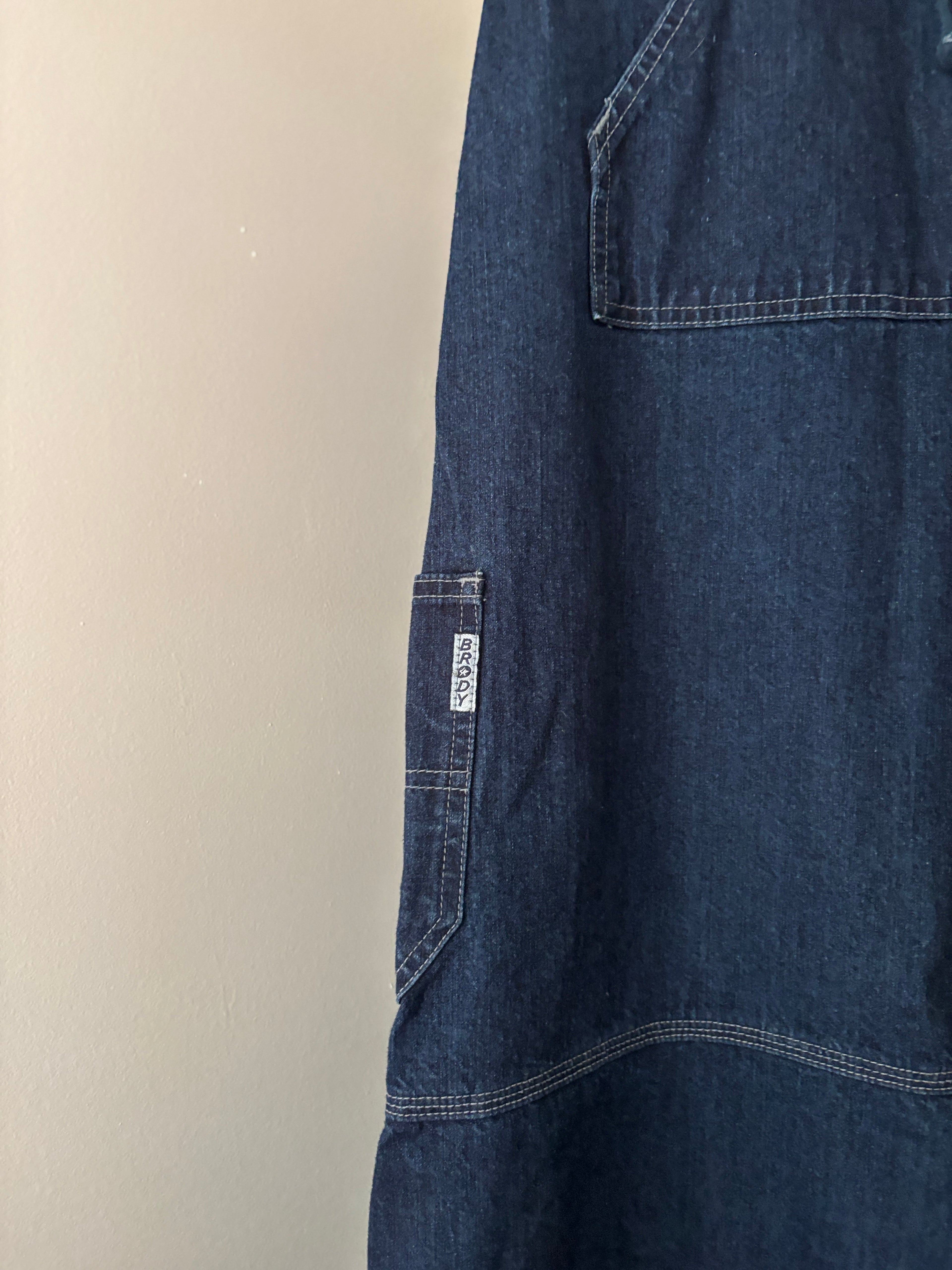 Y2K Denim Maxi Skirt with Tie & Pockets | size 24"