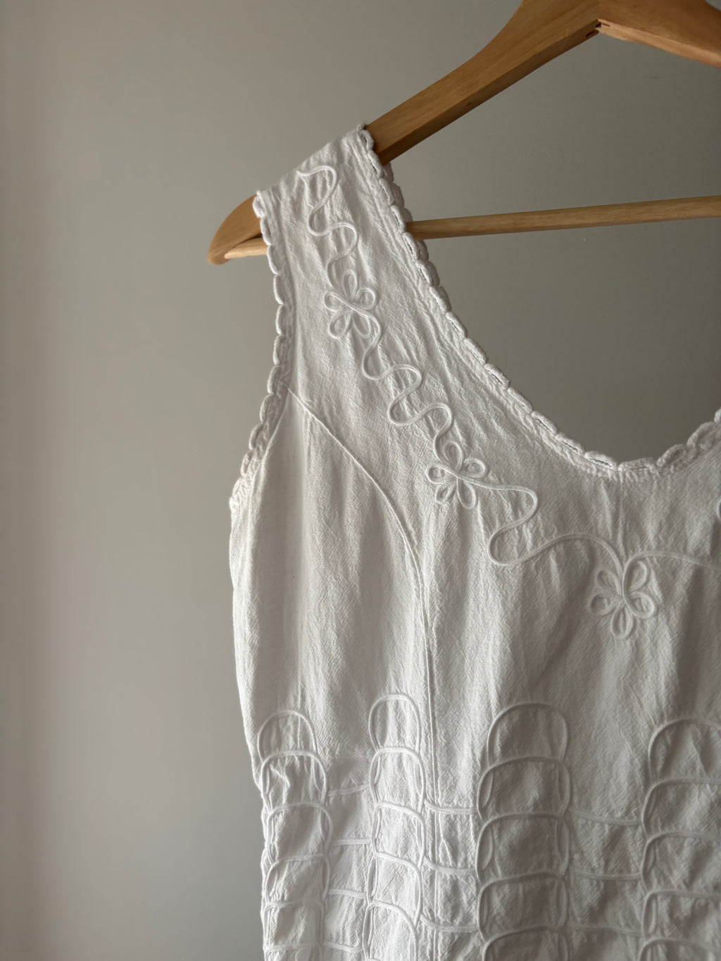 Y2K Embroidered White Cotton Mini Dress