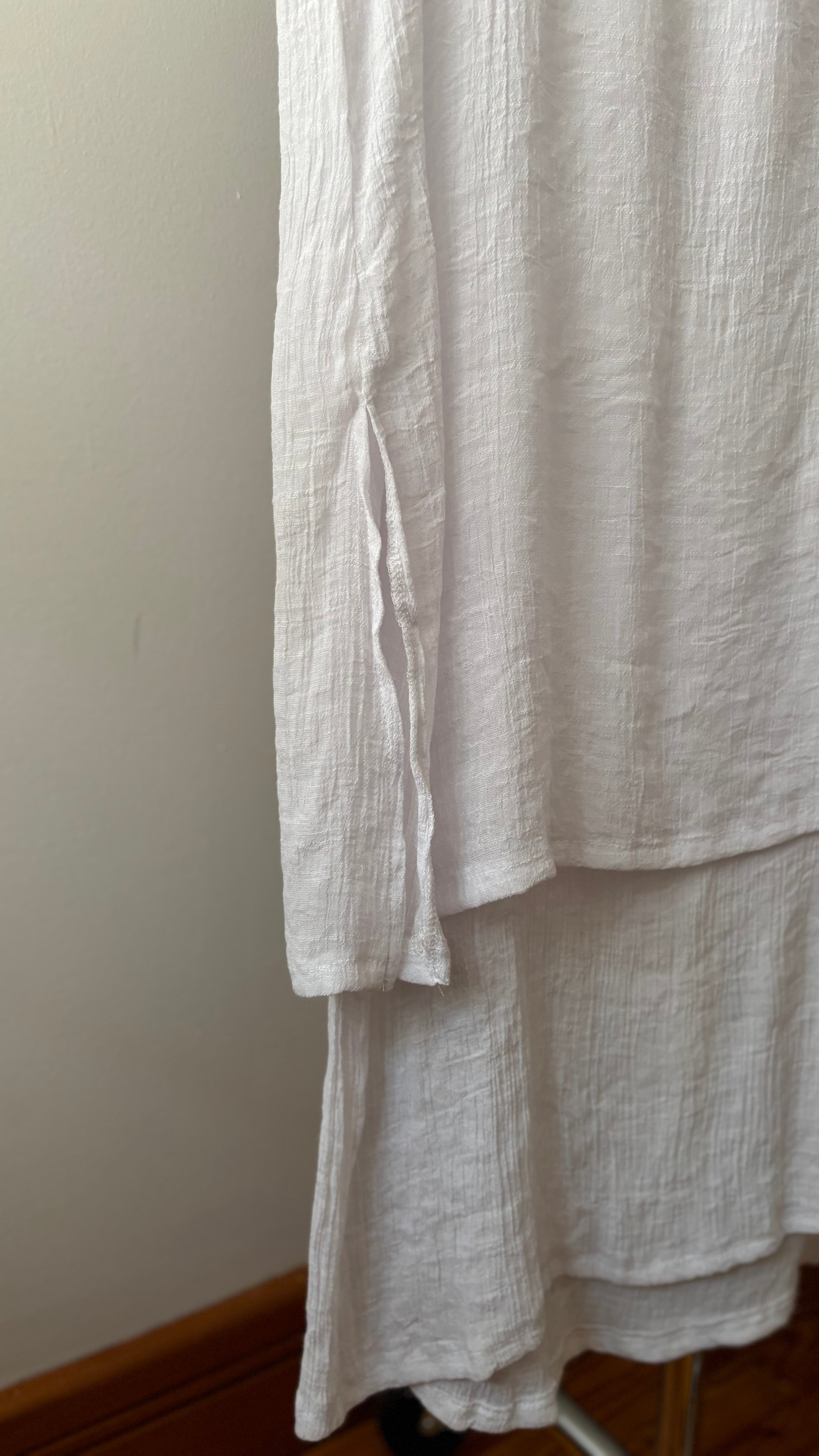 Y2K Flowy White Tank Beach Dress