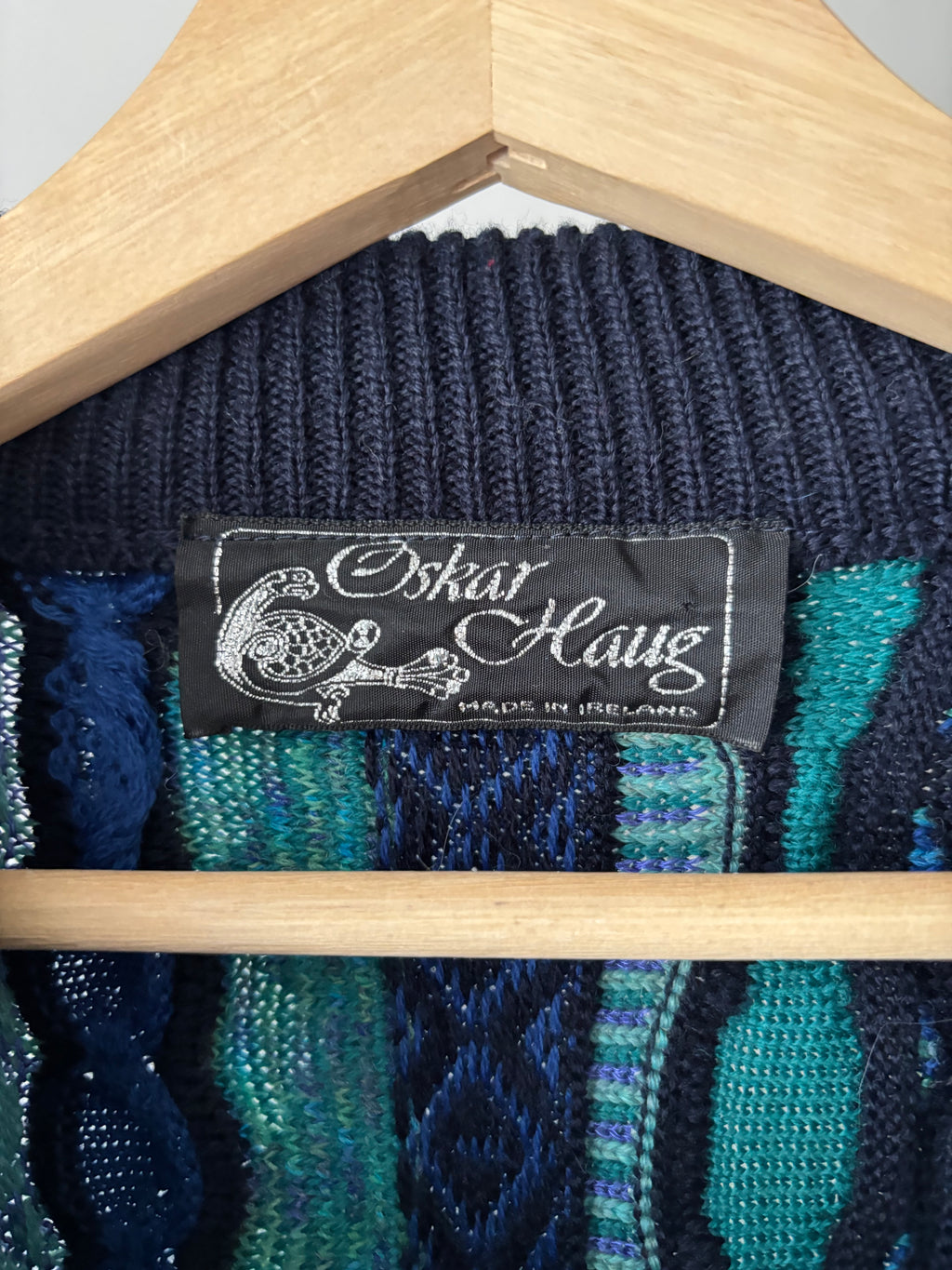 1990s Ireland Wool Cardigan | Vintage Textured Patterned Sweater