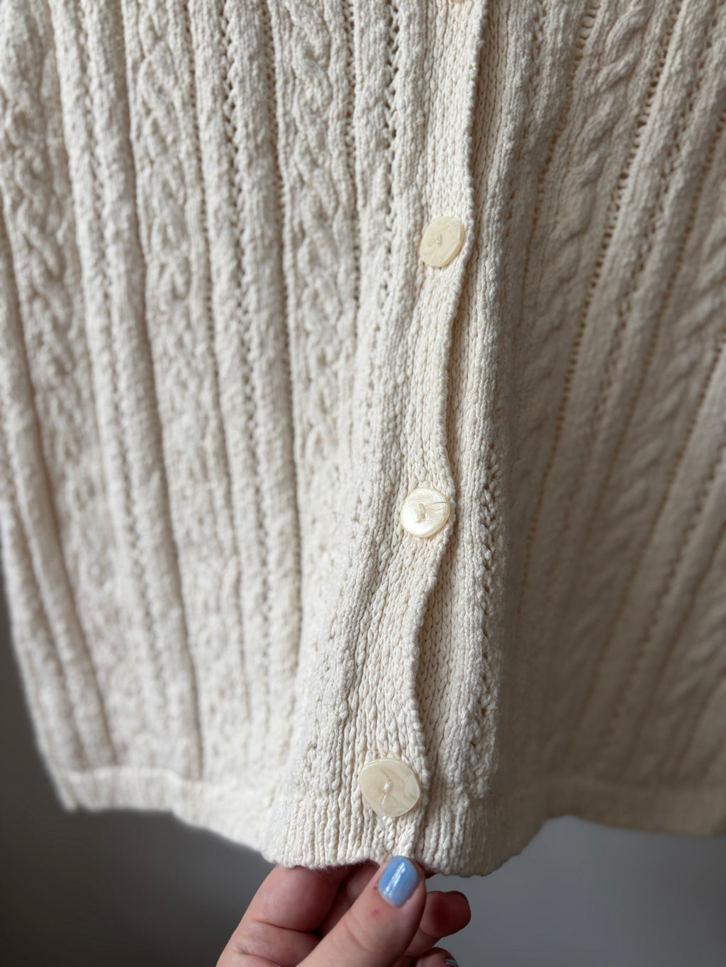 Heavy Cotton & Ramie Cream Vest | Y2K Boxy Sweater Vest