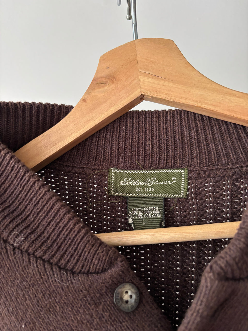 Y2K Brown Heavy Cotton Henley | Essential Oversized Knit