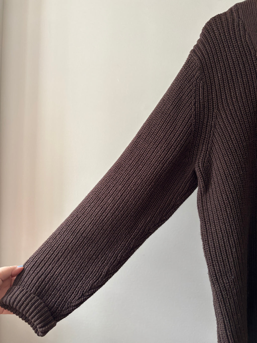 Y2K Brown Heavy Cotton Henley | Essential Oversized Knit