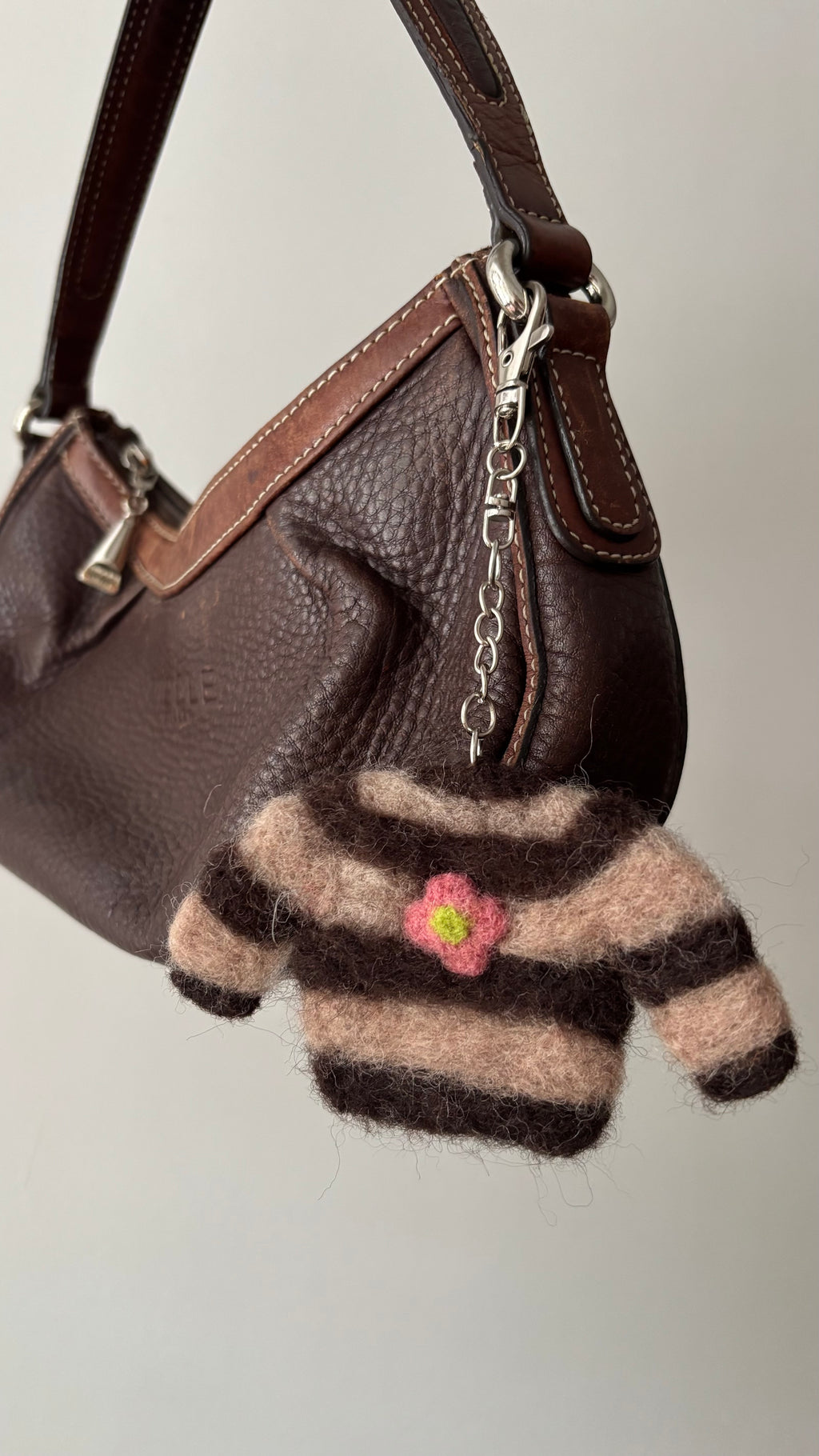 Felted Wool Flower Sweater Bag Charm