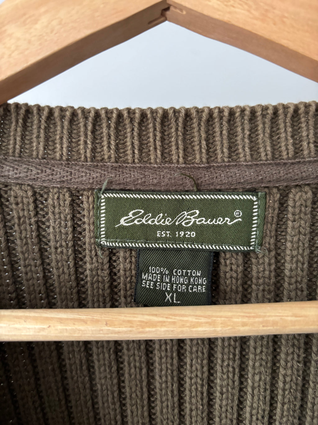 Y2K Heavy Cotton Olive Green Ribbed Sweater