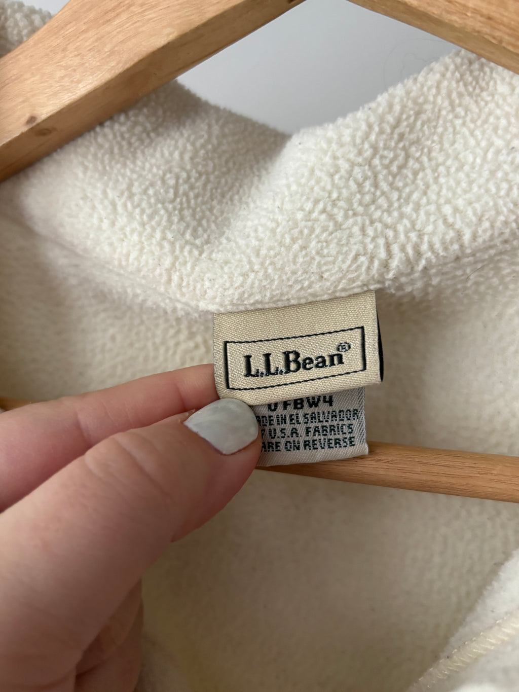 1990s Cream Boxy L.L. Bean Fleece Button Up