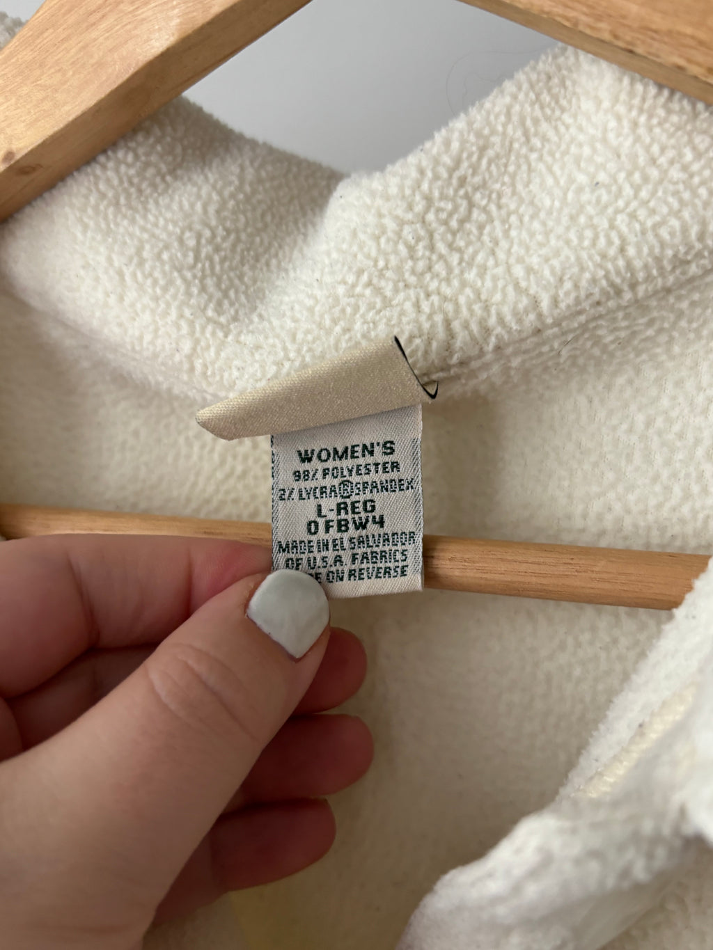 1990s Cream Boxy L.L. Bean Fleece Button Up