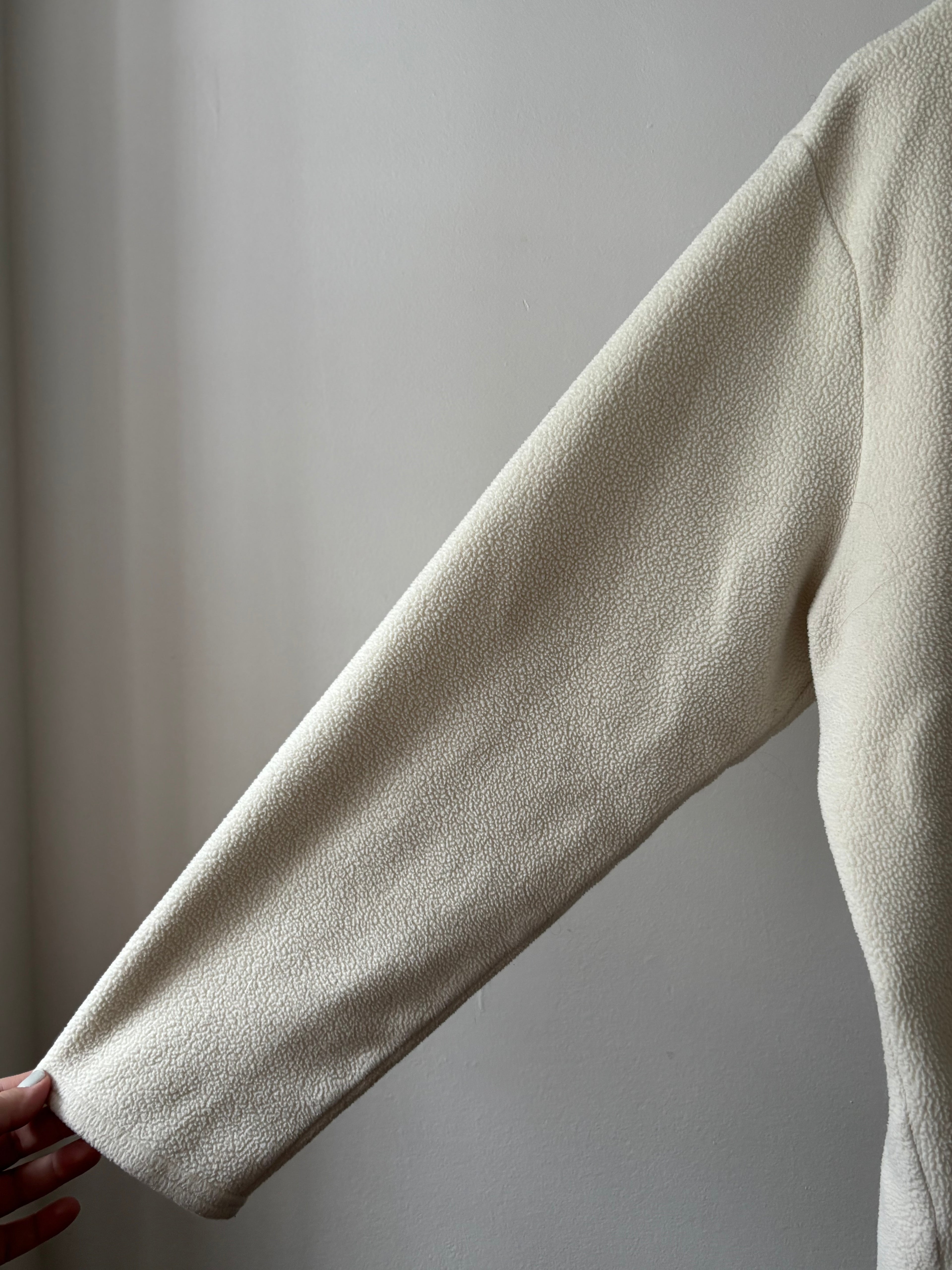 1990s Cream Boxy L.L. Bean Fleece Button Up